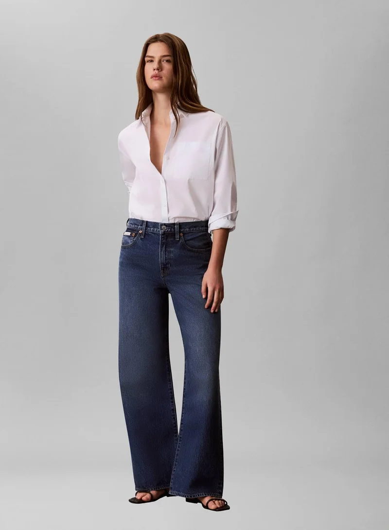 Calvin Klein Jeans INDIGO JULIUS Wide Leg Jeans for Women | Best Price UAE