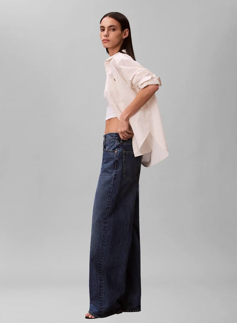 Calvin Klein Jeans INDIGO JULIUS Wide Leg Jeans for Women | Best Price UAE