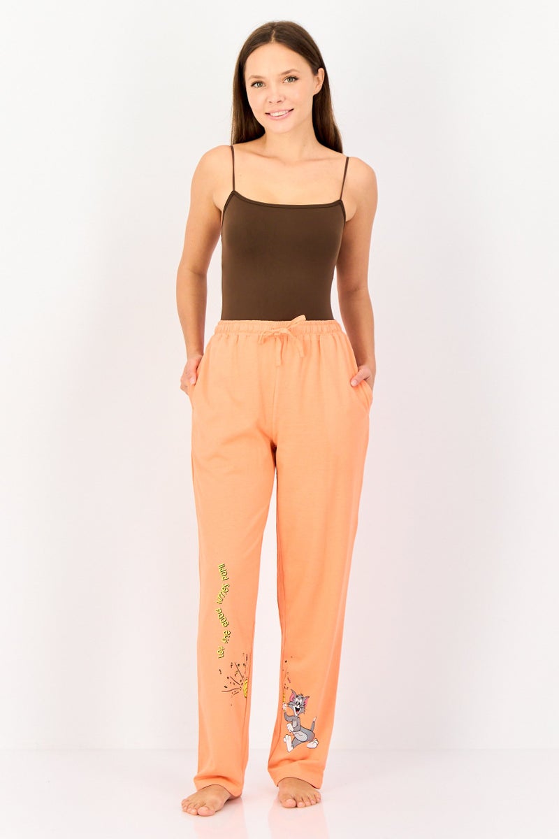 Zivame x Tom And Jerry Women Graphic Print Pyjama Pants, Bright Peach - Image 2