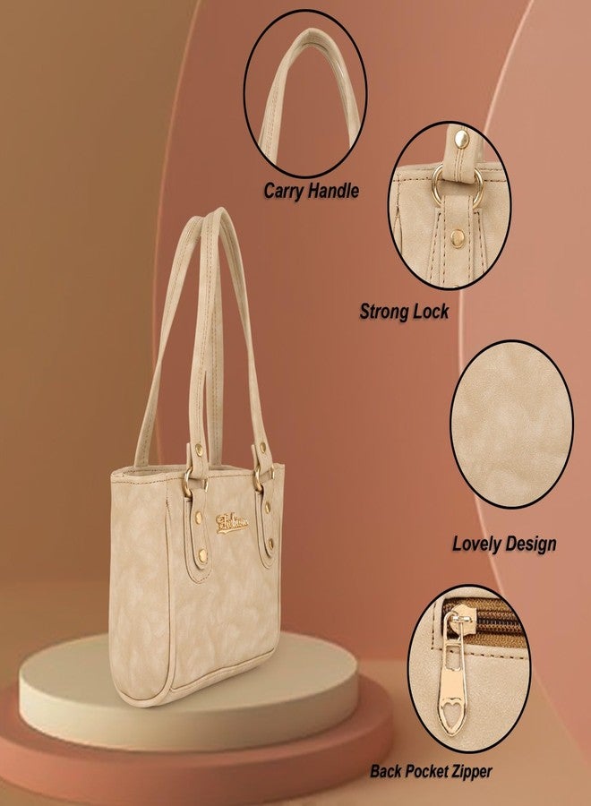 WORLD STAR Genuine Leather Handbag for Womens | Beige - Image 4