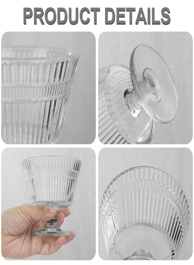 CHPINDAM Vintage Glass Dessert Bowls, Dessert cups Set of 8, 9 oz Sundae Cups for Ice Cream, Fruit, Pudding, small snacks, Yogurt, and Appetizers (8) - Image 5