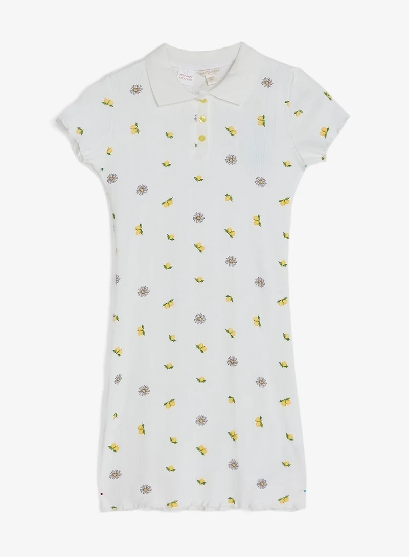 Youth Printed Short Sleeve Mini Dress