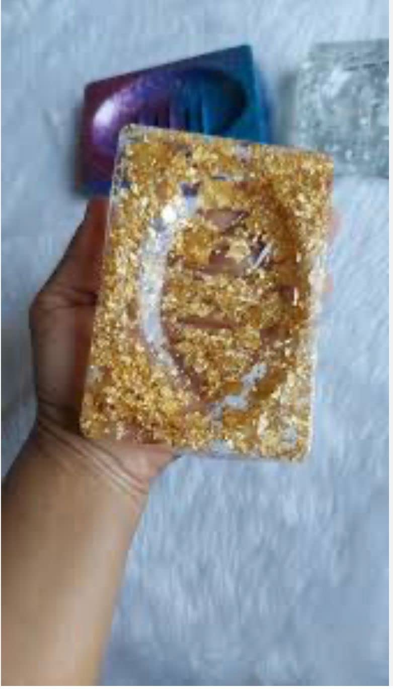 GSWC Gold & Silver Foil Flakes for Resin Jewelry Making, Acrylic Painting, Nail Art, Sticky Clay, Photo Frame, Arts - 3g (Gold) - Image 5