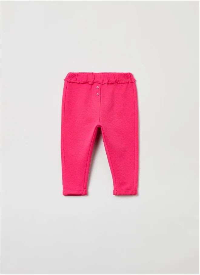 او في اس OVS French Terry Joggers With Ruffles