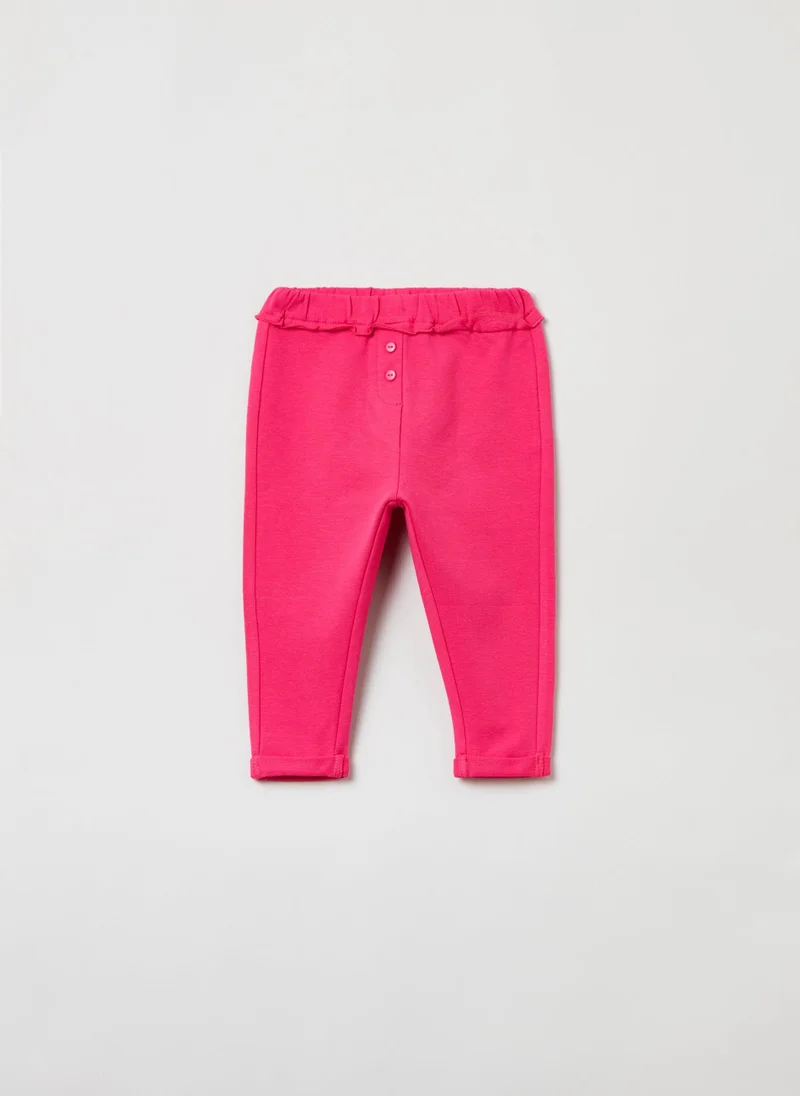 او في اس OVS French Terry Joggers With Ruffles