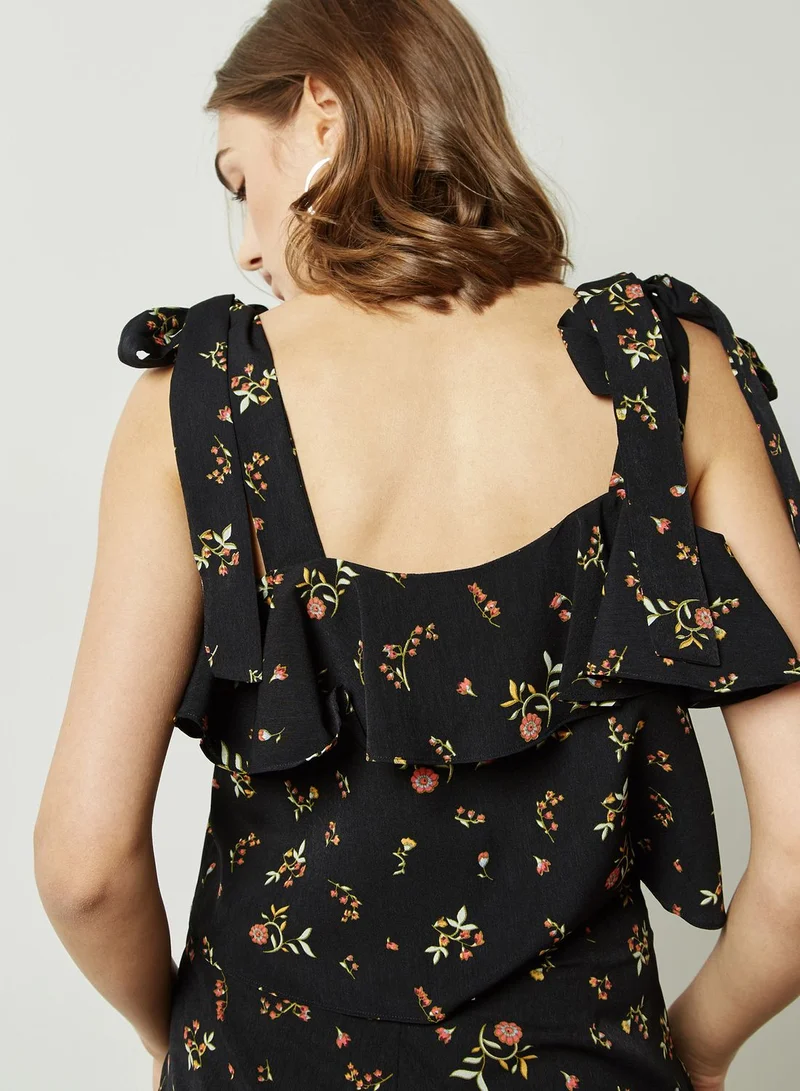 Fashion Union Floral Tie Up Top