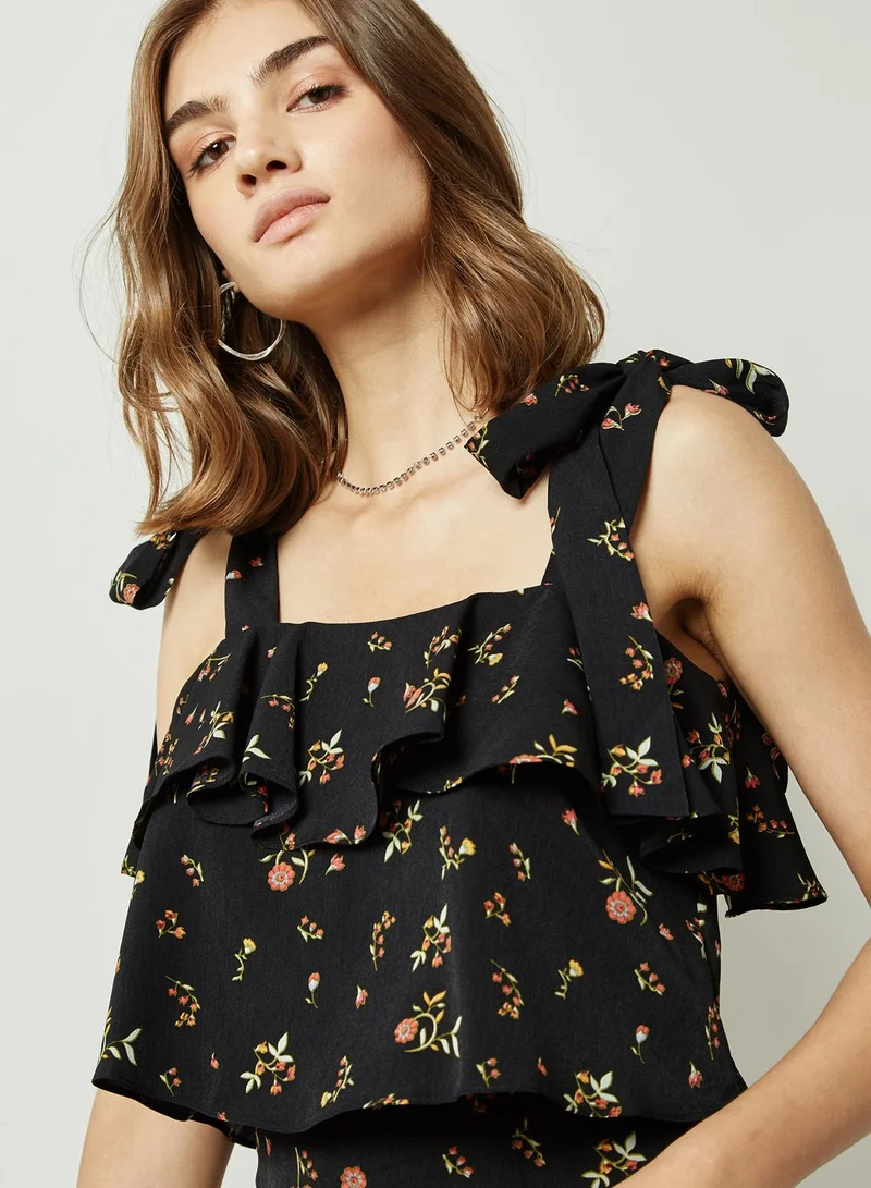 Fashion Union Floral Tie Up Top