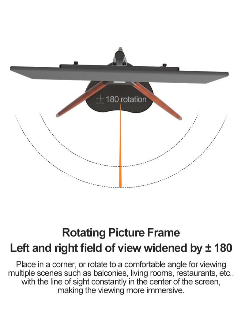 فلاشهوك حامل تلفزيون أرضي دوار 180 درجة مع قاعدة تخزين، حامل تلفزيون ثلاثي القوائم خشبي قابل لتعديل الارتفاع للشاشات من 32 إلى 65 بوصة، يتحمل وزن 35 كجم، VESA 400x400، حزام أمان مضاد للانقلاب لغرفة المعيشة/المكتب، لون أسود - Image 4