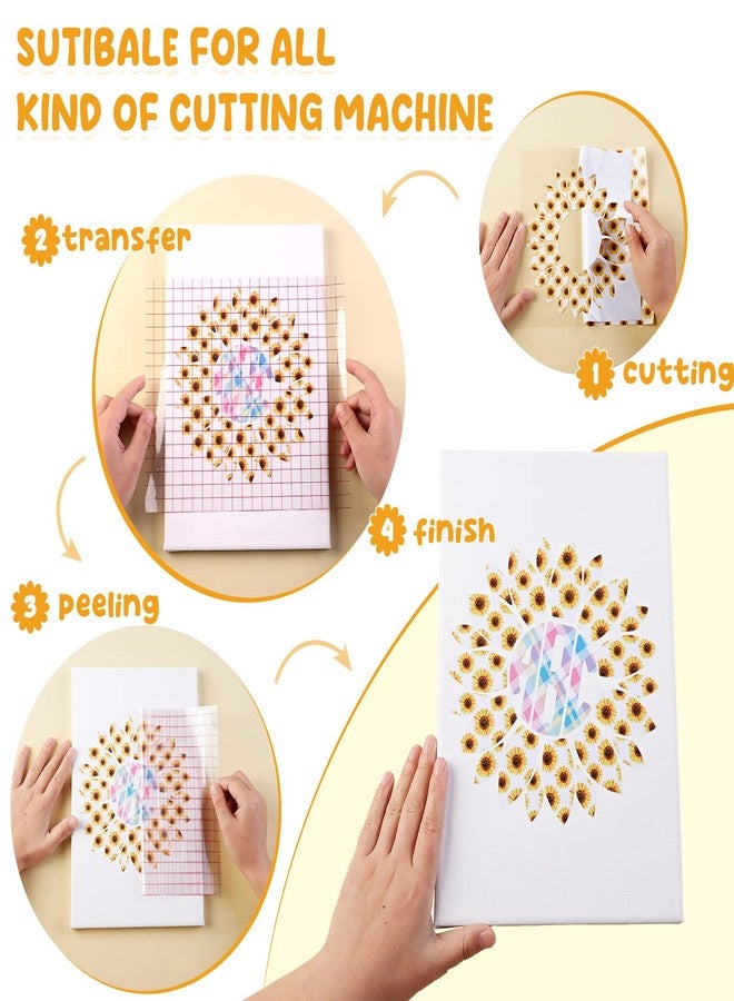 Tintnut Sunflower Permanent Vinyl - 7 Sheets 12"x10", Permanent Vinyl,Floral Permanent Vinyl Sheets, Permanent Adhesive Vinyl, Pattern Vinyl Permanent Adhesive - Image 3