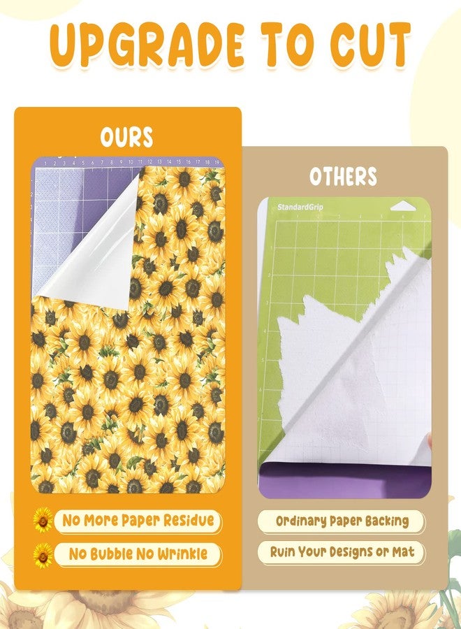 Tintnut Sunflower Permanent Vinyl - 7 Sheets 12"x10", Permanent Vinyl,Floral Permanent Vinyl Sheets, Permanent Adhesive Vinyl, Pattern Vinyl Permanent Adhesive - Image 4