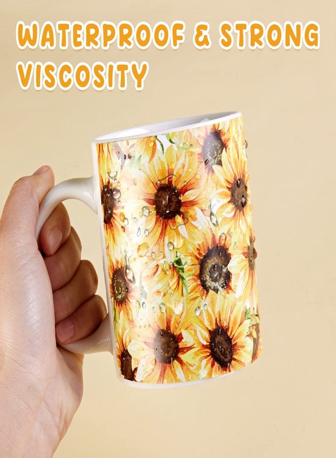 Tintnut Sunflower Permanent Vinyl - 7 Sheets 12"x10", Permanent Vinyl,Floral Permanent Vinyl Sheets, Permanent Adhesive Vinyl, Pattern Vinyl Permanent Adhesive - Image 5