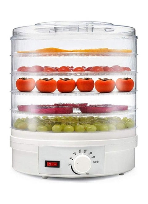Electric Food Dehydrator with 5 Stackable Layer White 200g