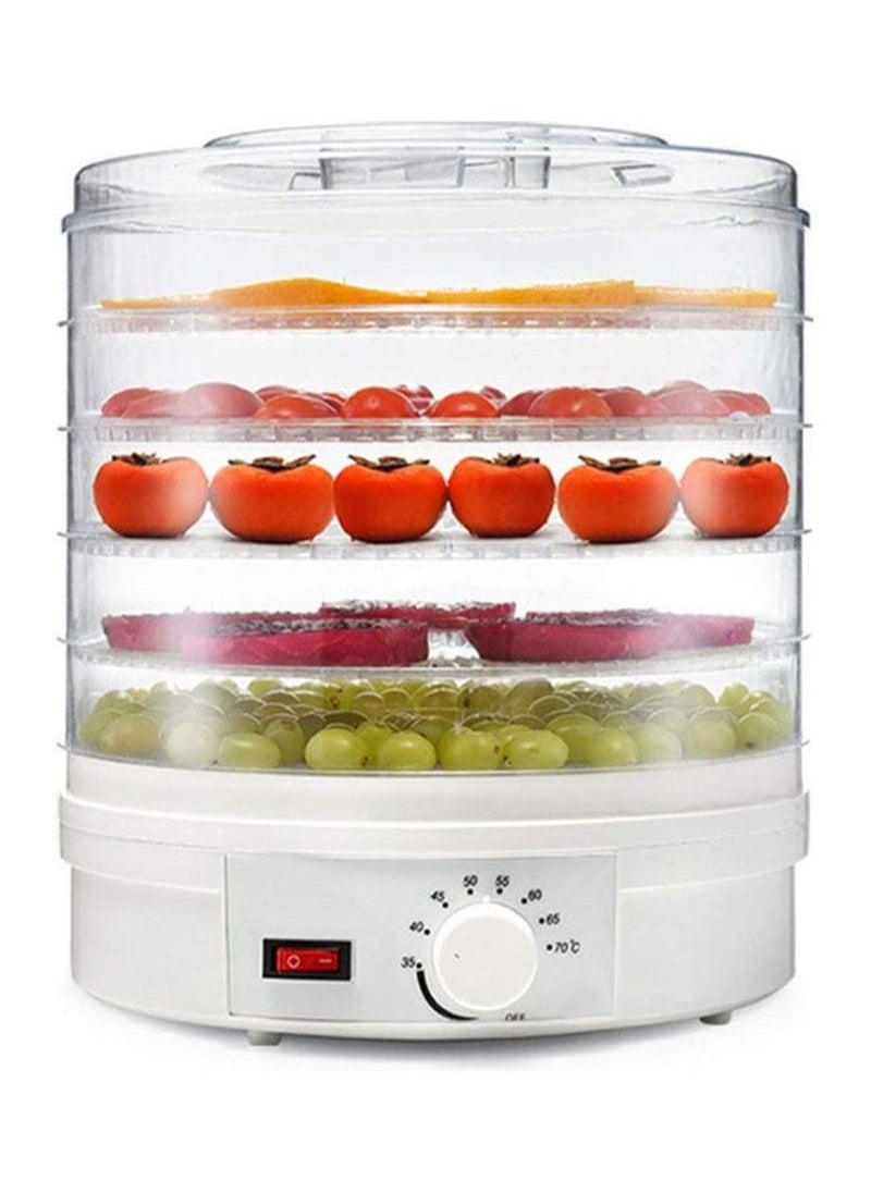 Electric Food Dehydrator with 5 Stackable Layer White 200g