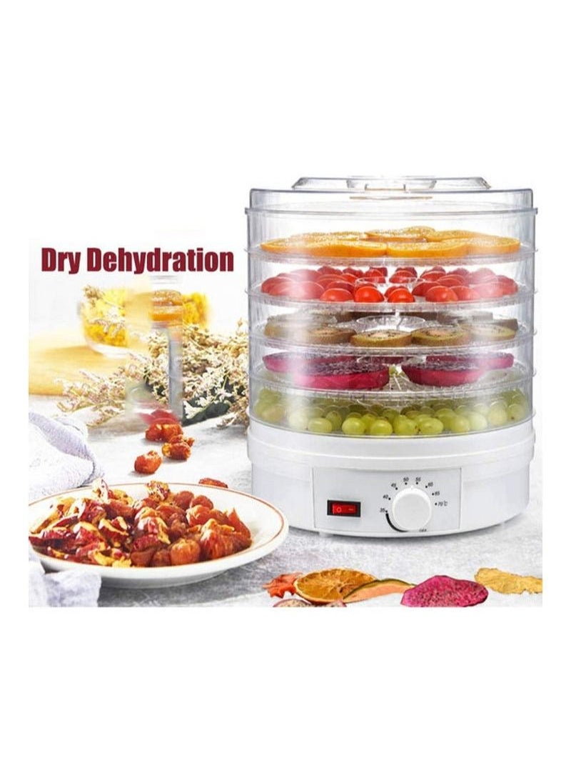Electric Food Dehydrator with 5 Stackable Layer White 200g