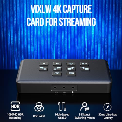 VIXLW Video Switcher for Live Streaming, Dual 4K HDMI Input Capture Card for Streaming, USB 3.0 Audio Video Capture Card HDMI Switcher Record in 1080P 60FPS Low Latency, Compatible with Xbox/PS5/PS4/OBS/PC - Image 2