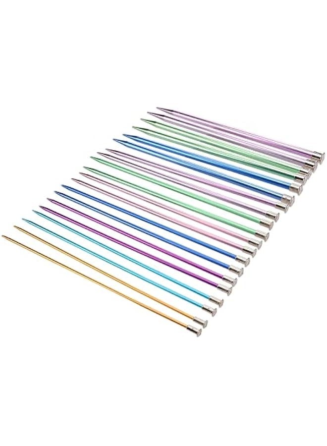 Generic 10 Pcs Knitting Needle All Set, Colorful Single Pointed 25 cm Size Different Thickness Light Weight Aluminum Material Knitting Set for Universal Household Knitting  - Image 4