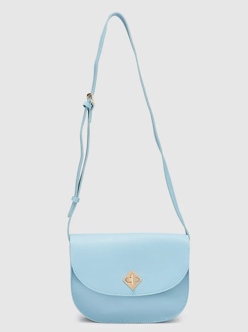 globus Globus Women Blueish Grey Solid Casual Sling Bag