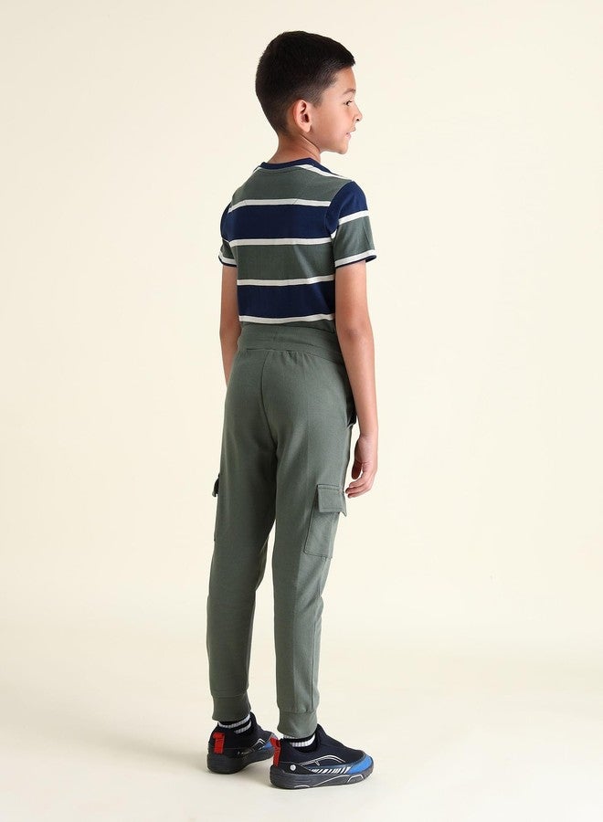 U.S. POLO ASSN. Kids Regular fit Boys Cotton Track Pants (UKTRKON0171_Green_12M) - Image 5