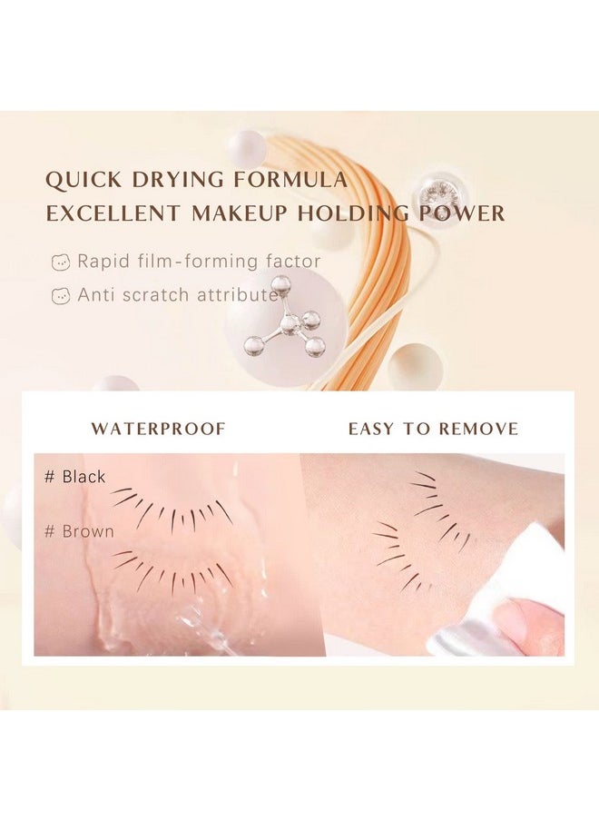 NewBang - Double Tip Lower Eyelash Pencil Waterproof Antismudge Dual Pronged Bottom Eyelashes Pen Super Slim Eye Liner Liquid Eyeliner Natural 3D Under Lashes For Eye Makeup (Black+Brown 2Pcs) - Image 1