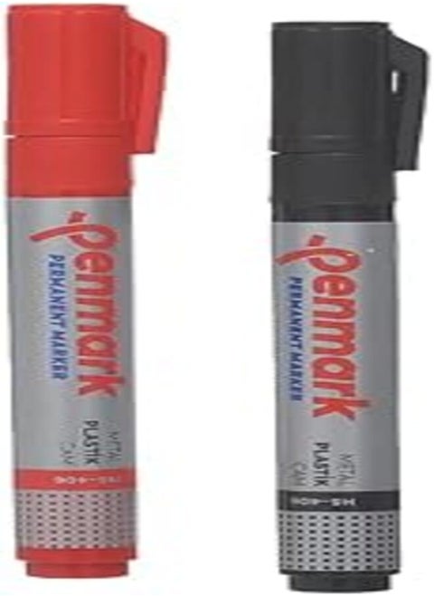 Penmark hs-406 high quality metallic permanent pen set of 2 pcs assorted color. - red black