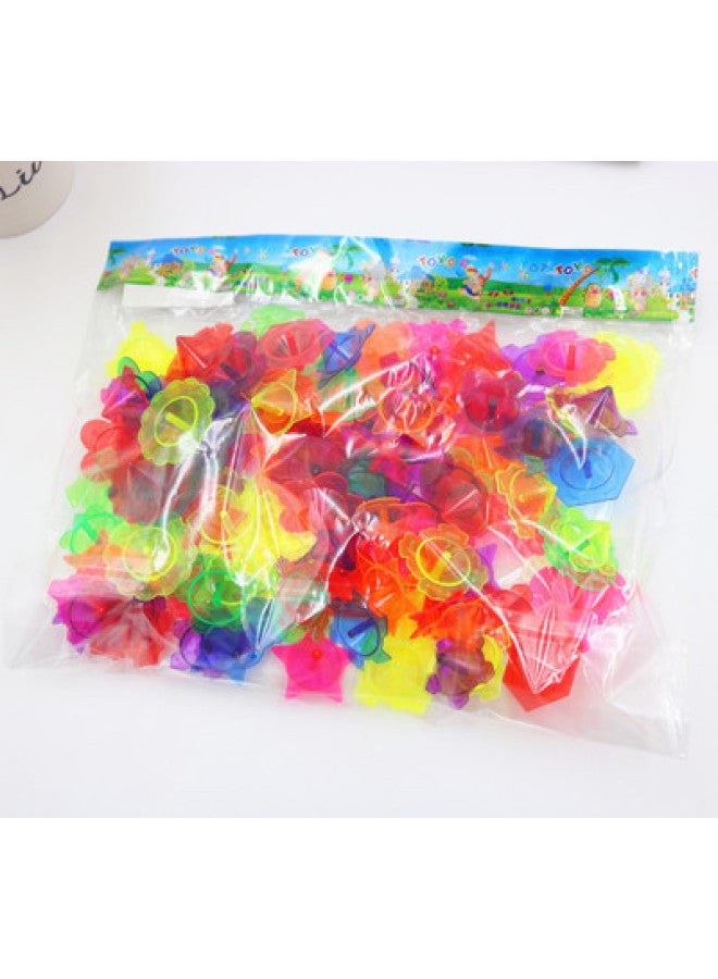 Little Gyro Children's Nostalgic Transparent Colorful Hand Turn Small Toy  Classic Street Stall Kindergarten Gift