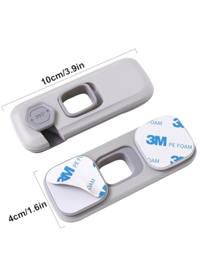 QYESWHSR 5 Pack Child Proof Refrigerator Lock, Fridge Locks for Kids with Sticky Adhesive Pads, Child Safety Locks for Doors, RV Refrigerator, Oven Lock Child Safety Baby Cabinet Locks - Grey Updated - Image 2