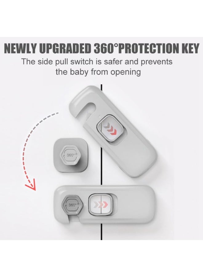 QYESWHSR 5 Pack Child Proof Refrigerator Lock, Fridge Locks for Kids with Sticky Adhesive Pads, Child Safety Locks for Doors, RV Refrigerator, Oven Lock Child Safety Baby Cabinet Locks - Grey Updated - Image 4