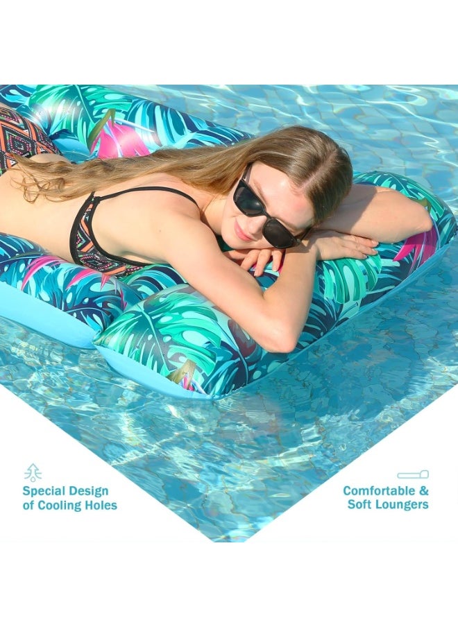 ميكسد - قابل للنفخ حمام سباحة عائمة رافعة للكبار Floaties كبيرة مساند الرأس حامل كأس التبريد الصيف السباحة العائمة حصيرة, تسنين حمام سباحة عائمة مع مساند الرأس, حمام سباحة رافعة كراسي حمام سباحة قابل للنفخ - Image 1