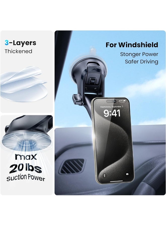Car Phone Holder Magnetic Universal Car Mount Phone Holder For Dashboard Car Magnetic Phone Mount 6 Strong Magnets For All Cell Phones - Image 2