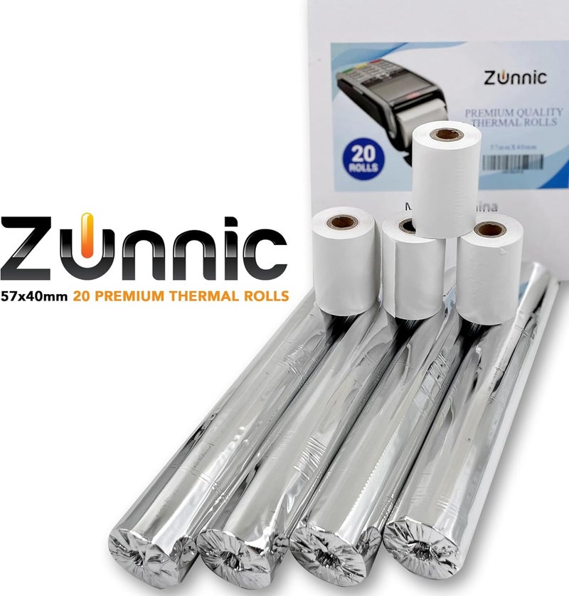 Zunnic 57x40mm Clear Printing Image POS ATM Machine Thermal Cash Paper Rolls compatible with Mada Machine - Image 3