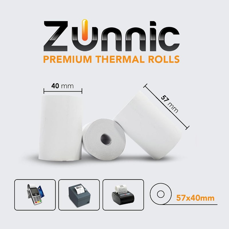 Zunnic 57x40mm Clear Printing Image POS ATM Machine Thermal Cash Paper Rolls compatible with Mada Machine - Image 5