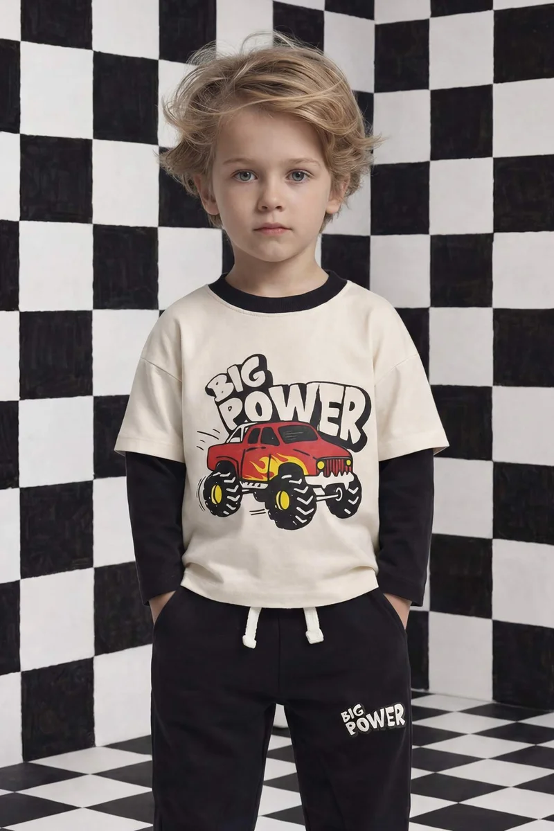 DeFacto Boy Oversize Crew Neck Printed T-shirt