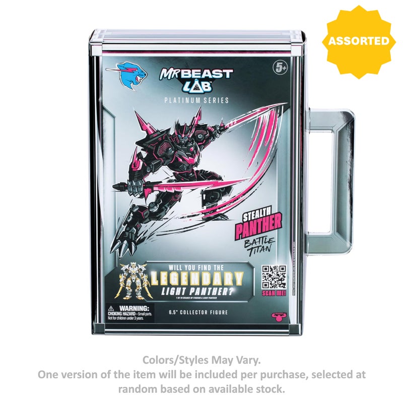 MrBeast Lab Platinum Series Wave 1 Stealth Panther Battle Titan Figure (16.5 cm, Assorted) - Image 1