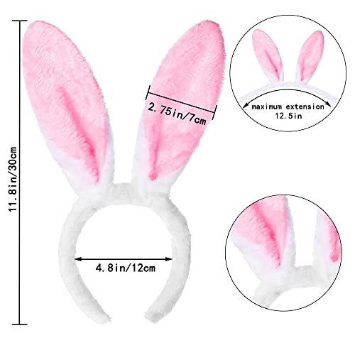 YUJUN 6PCS Plush Bunny Ears Headband Easter MultiColor Cute Rabbits Ears Hairbands for Easter Kids Game and Easter Party Favors - Image 5