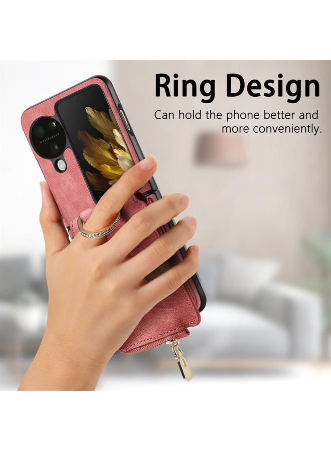 اس-توب جراب لهاتف OPPO Find N3 بتصميم كلاسيكي مع حلقة ومحفظة وبطاقات متعددة - Image 4