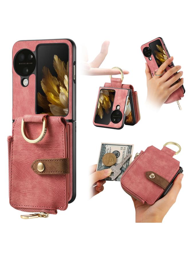 اس-توب جراب لهاتف OPPO Find N3 بتصميم كلاسيكي مع حلقة ومحفظة وبطاقات متعددة - Image 1