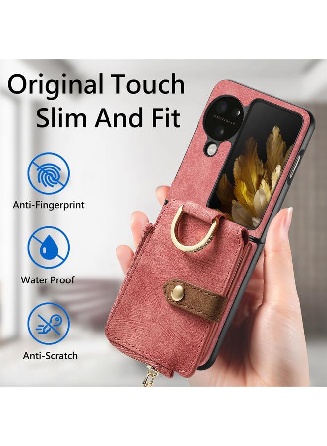 اس-توب جراب لهاتف OPPO Find N3 بتصميم كلاسيكي مع حلقة ومحفظة وبطاقات متعددة - Image 3