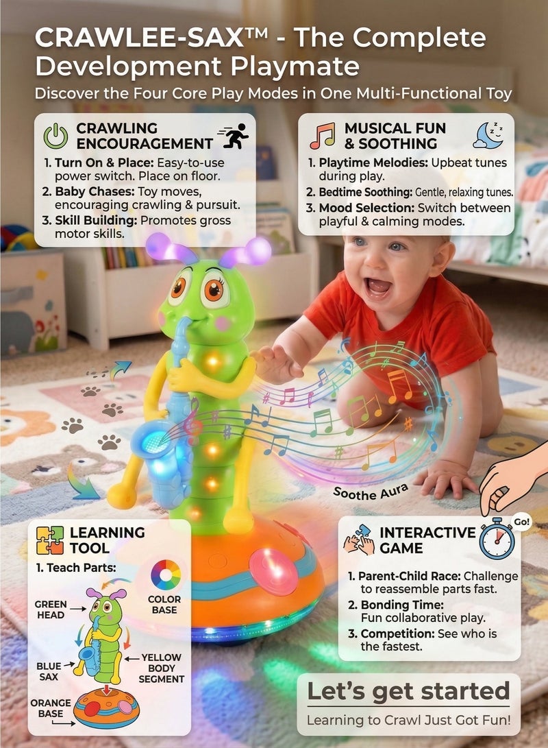 Dancing Baby Toys 6 to 12 Months, Musical, Light up, Spinning,Swing,Dance and Go Caterpillar Baby Toys, Interactive Light-up Gifts Baby Boy Toys for 1 2 3 4 5 Year Old Girls Kids - Image 5