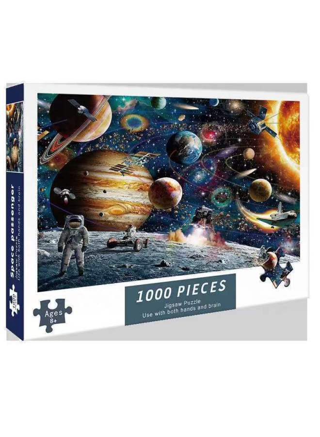 1000 قطعة من أحجية الورق 75*50 سم ألعاب تعليمية للكبار والأطفال تجميع أكشاك سوق ليلي جيل الشعر - Image 1