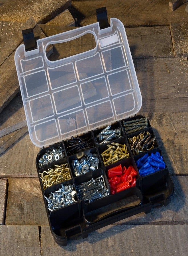 Stalwart Portable Storage Case with Secure Locks and 14 Small Bin Compartments for Hardware, Screws, Bolts, Nuts, Nails, Beads, Jewelry and More - Image 4