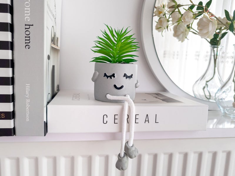 OLEEK Small Fake Plant Office Desk Decor - Desk Plants for Office Decorations for Work - Decorative Plants Decor - Funny Office Decor for Women - Fake Succulents Plants Artificial Home Decor Shelf - Image 4