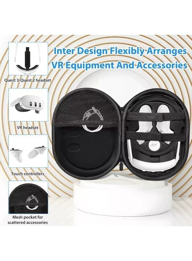 AuliceVerse Travel Case for Oculus Quest 3/2 – Water-Resistant EVA Hard Shell, Shockproof & Portable, Fits Headset, Controllers & Accessories - Image 3