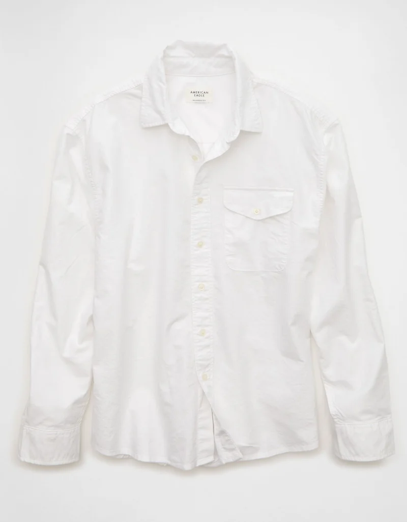 American Eagle  AE Everyday Oxford Button-Up Shirt for Men | Best Price UAE