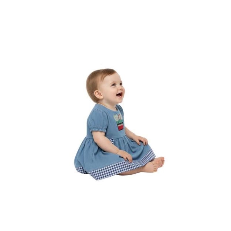 Kitten Baby Casual Outing Dress for Babies - Navy Blue - Image 2