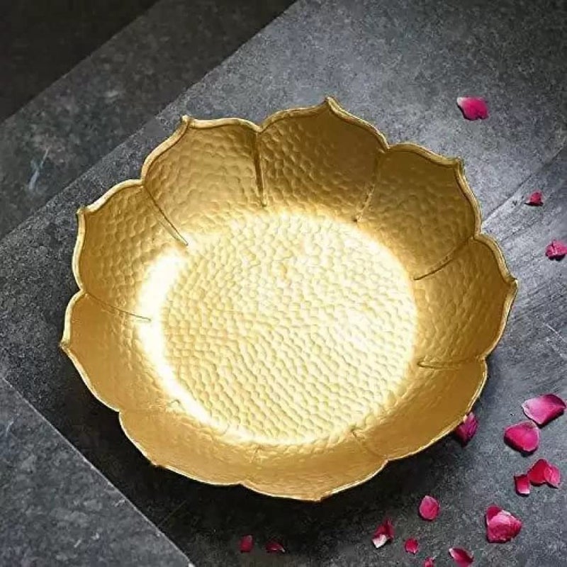 Quace Bowl Style Hammered URLI Festive Decor for Floating Candles Diyas Flowers - Image 2