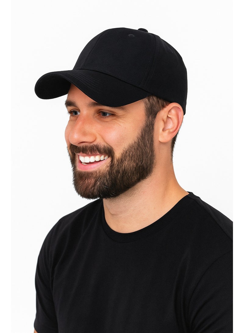 Unisex Black Baseball Cap – Adjustable Cotton Sports Hat for Men & Women | Casual Outdoor, Work wear & Uniform Cap – Multiple Colors Available - Image 1