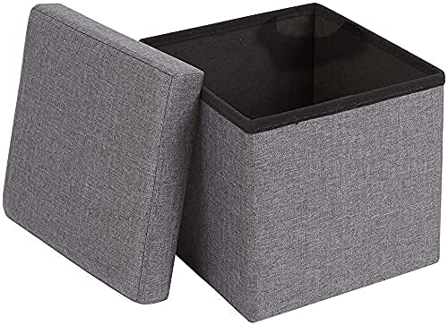 Kproxi Folding Organizer Storage Ottoman Bench Footrest Stool Coffee Table Cube Camping Fishing Toys Chest Stool Quick and Easy Assembly Multicolor - Image 5