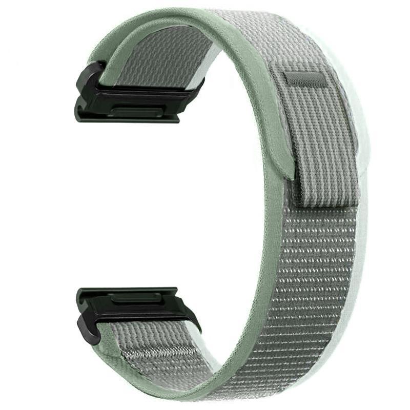 S-TOP For Garmin 26mm Loop Nylon Hook and Loop Fastener Quick Release Watch Band(Green White) - Image 3