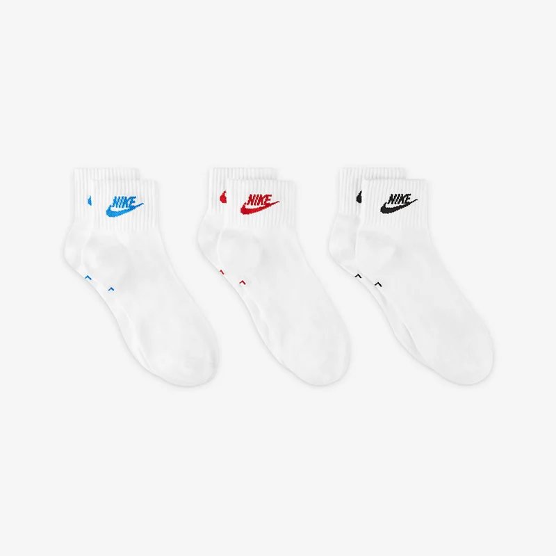 Nike White Everyday Essential Ankle Socks (3 Pairs)  | Best Price UAE