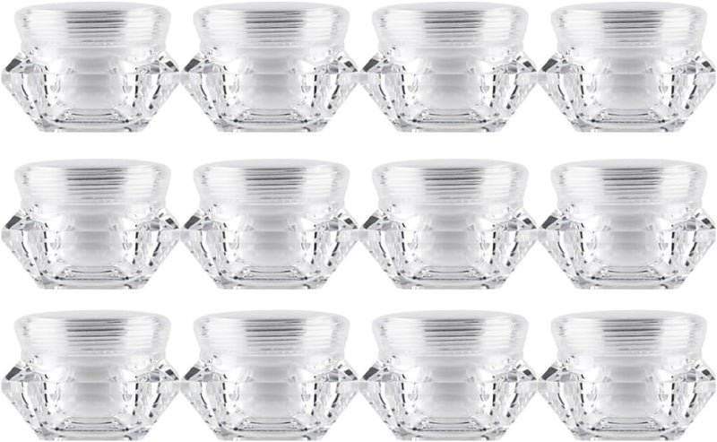 IMIKEYA 12pcs Diamond Shaped Empty Cream Jars 10g Plastic Cosmetic Storage Containers Refillable for Travel and Body Cream Samples - Image 1